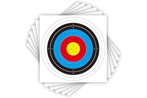ELONG OUTDOOR 20 Sheets Bullseye Archery Target,Standard Archery Shooting Targets Paper 10 Rings Targets Face Accessories for Hunting Shooting Training Practice(21.5cm/42cm/62cm/82cm)
