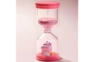 HANCHENG Clessidra Bambini in Plastica Infrangibile da 5 Minuti,Clessidra Colorata per Bambini con Dinosauro in Rosa Macaron,Timer Bambini per la Vita dei Bambini, L'apprendimento,la cucina,il Tempo di Gioco