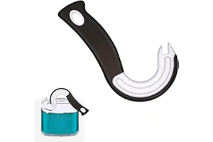 BANSUSU 1PCS Ring Pull Can Opener Aid J Shaped Ring Pull Can Opener Black Ring Pull Opener Without Harming Nails Can Openers for Arthritic Hands Kitchen Aid Opener Manual Pull Helper for Elderly Weak Hands