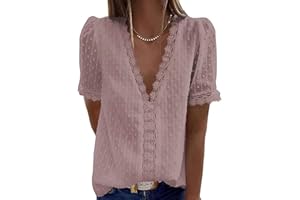 Nadeer Damska koszulka z krótkim rękawem i okrągłym dekoltem luźna bluzka na co dzień