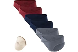 HBselect 6 Bragas Embarazadas Algodon U Forma Braguitas para Premamá Cintura Bajo Bragas Maternidad