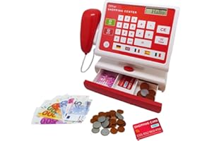 Christian Tanner 1030.5 Scanner registratore di cassa per bambini con scansione reale e funzione vocale comprensiva di denaro virtuale, da 3 a 7 anni