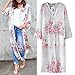Produktbild Kleidung Damen DAY.LIN Womens Chiffon Blumendruck Beachwear Kimono Bikini Boho Cardigan Sieben-Punkte-Ärmel Chiffon langen Kimono-Cardigan (S)