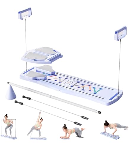 Hedge Pilates Board - 8 In 1 Pilates Board - Pilates Reformer Reformer Board Buikspiertrainer Opvouwbare Pilates Set Home Workout Multi Functioneel Fitness Board Paars