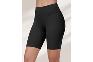 Pantalones cortos de ciclismo para mujer, cintura alta, control de abdomen, suaves, atléticos, gimnasio, yoga