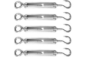 VEDA 5 tenditori M5 in acciaio inox con gancio e occhiello