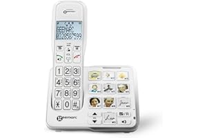 Geemarc Amplidect 595 Photo Amplified Cordless Phone, Big Button Phone for Elderly with Photo Memories, SOS Function and Large Buttons for Seniors