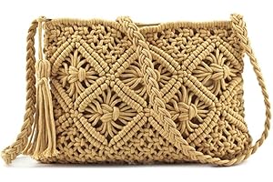 MODELISA - Bolso Sobre De Paja Borla Esparto Con Asa Hombro Para Mujer