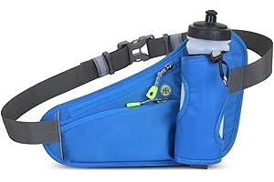 ROSSRORE Outdoor Unisex Waist Bag, Multi-Functional Fitness Running Water Bottle Waist Pack, Waterproof Chest Crossbody Bag, Hip Bag with Water Bottle Holder Blue