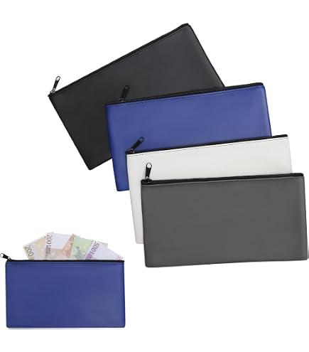 Lot De 8 Pochettes De Rangement étanches A5 (23x18 Cm) – Pour Billets, Documents, Pièces – Tissu Oxford, Zip – Organisation Sécurisée - 7