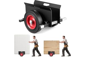 VEVOR Panel Dolly, 453.6 kg Load Capacity, Drywall Mover with 25 cm Rubber Wheels Fits Different Terrain, Adjustable Clamp Panel Cart for Steel Panels, Mattress, Doors and Drywall Sheet, Black