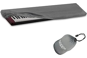 HQRP Elastic Dust Cover Case w/Bag (Gray) for Yamaha MOTIF XF7 ; S70-XS Tyros-5 YPG-235 DGX-300 YPG-225 Electronic Keyboard Digital Piano + HQRP Coaster