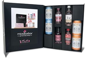 MicroBarBox Pink Gin Gift Set with Tonic in a Premium Luxury Gift Box | Gin Gift for Women | including Gordons, Beefeater, Real English Ruby's Pink Gins, Edinburgh Rhubarb & Ginger Gin