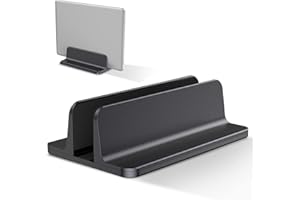 Bewahly Vertikaler Laptop Ständer, Aluminium Verstellbarer Notebook Ständer Platzsparender Halterung für MacBook Pro/Air, iPad, Samsung, Huawei, Surface, Dell, HP, Lenovo und andere (schwarz)