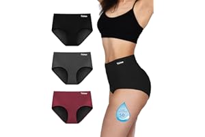 TIICHOO Bragas Menstruales Cintura Alta Flujo Abundante Rope Interior Mujer Regla Periodo Cómodo Respirable Absorbente y Lavable