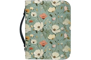 Kuiaobaty Funda de libro de flores silvestres para Biblia, funda de piel suave con ranuras interiores para teléfono, bolígrafo
