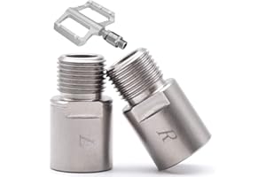 1 Paire D'extendeurs de Pédale de Vélo, Laufunjoy 20mm Mountain Road Bike Pedals Extension Spacer Heavy Duty Steel Fit 9/16 in Threaded Pedals Bike for VTT Road Street Bike Pedal