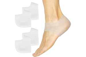 ViveSole Silicone Gel Heel Protectors (2 Pairs) - Sleeves for Blister Prevention, Plantar Fasciitis, Achilles Tendonitis, Heel Spur Pain Relief, Cracked Heels for Men and Women