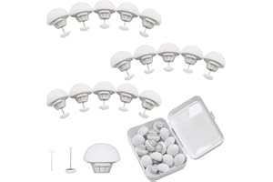ANYUANKW Lot de 16 Clips de Fixation Ronds pour Housse de Couette,Motif Champignon avec Boutons,Plastique Couette Clip pour Matelas Housse de Couette et Vêtements (Blanc)