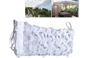 NIANXINN Filet de Camouflage,150D Polyester Blanc Toile D'Ombre,Filet de Protection Solaire ExtéRieur,pour la Chasse Militaire L'armée Tente Jardin Décoration Cache Voiture Auvents Terrasse(6x8m/19.6x26ft)