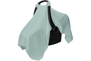Oaygat Cotton Baby Car Seat Covers Soft Breathable Car Seat Cover Soft Breathable and Lightweight Infant Car Seat Cover Designed Canopy for Sun Protection Large Baby Travel Essentials
