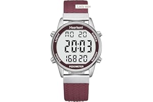 ‎HEARKENT Hearkent Schrittzähler-Uhr für Damen, Fitness-Tracker zum Gehen, wasserdichte Sportuhr, Kalorienzähler, Armbanduhr mit großem Digitaldisplay, Senioren, Frauen, ältere Menschen