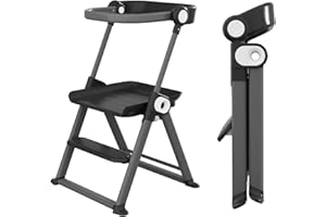 Cowiewie Lernturm Klappbar für Kinder, Faltbarer Montessori Lernstuhl für Küche, Alter 18 Monate bis 4 Jahre, Grau