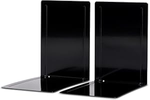 ‎MAUL MAUL Buchstütze Registraturstütze aus Metall (2er Pack) | Bücherhalter, Organzier für Kinder, Bücher, Büro, Regal | Bücherstütze aus stabilem Metall im stilvollen Design | 24x16x24cm | Schwarz