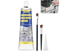 ALLONY Masilla Plastico Reparacion, Rerack Mantenimiento de Rejillas, Cesta Cubiertos Lavavajillas, Impermeable, Pintura Anticalorica Blanca, Agente Reparador de Cestas Oxidadas del Lavavajillas, 50ML