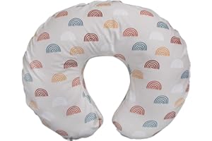 Boppy original Support Stillhilfe Regenbogen für Babys, ergonomische Form mit Polsterung, Komfort für Mutter und Baby beim Stillen und Füttern mit der Flasche, waschmaschinenfest