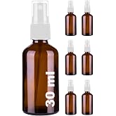 Afracam 30 ml Beyaz Spreyli Amber Cam Şişe 30 cc Sızdırmaz Kapaklı Fısfıs Kahverengi Cam Şişe 6 Adet