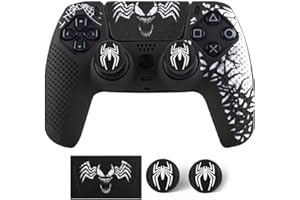 EDNITA Controller Cover for PS5 Silicone Skin, Controller Accessories, Non-Slip PS 5 Case with Thumb Grip Caps, Touch Pad Sticker and Cover Wrap Stickers (Pack of-1)