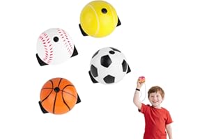 STEFUEWILL17 4 Stücke Springball mit Schnur Kinder - Ball Mit Schn, Ball an Schnur Kinder, Bounce Balls, Ballmit Gummiband, Sport Spielzeug, Handgelenkübungen