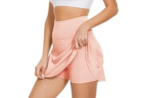 Durio Rock Damen Kurz Hosenrock Minirock Faltenrock Tennisrock Sportrock Golfrock Laufrock Röcke mit Hose Drunter und Tasche