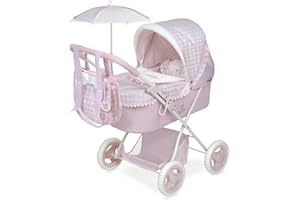 DE CUEVAS TOYS Joli Chariot Pliable pour poupées avec Parasol DeCuevas 85046, Rose