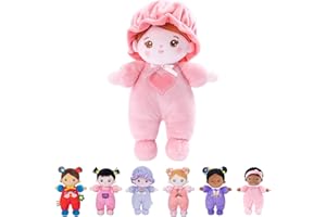STARPONY OUOZZZ 25 cm Pink Soft Rag Doll for Girls, Plush Baby Dolls, Sleeping, Cuddly Doll, Toy for Children 3 Years and Above