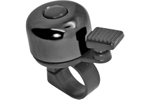 Grenhaven Campanello per bicicletta da strada e mountain bike, monopattino BMX, per bambini e adulti, suono potente, piccolo clacson in alluminio, per manubrio da 1,98 a 2,4 cm, colore: nero