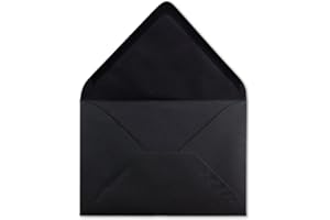 GLÜXX AGENT 50 buste per lettere, formato DIN C6, 11,4 x 16,2 cm, 120 g/m², con incollaggio a umido, per inviti del vostro agente Glüxx, colore nero