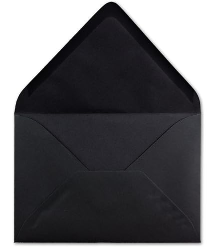 50 Enveloppes Noires B6 125x175mm Netuno - Papier Rainbow 80g - Pour Invitations Et Cartes De Vœux