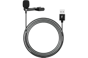 eModwey Lavalier USB-mikrofon, 2 m plug-and-play, kondensatormikrofon för PC, dator, Mac, bärbar dator - perfekt för Youtube