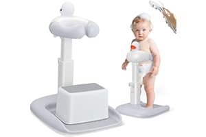 Helangel Vasca da bagno per bambini con supporto per doccia, supporto antipizzico, torre doccia regolabile per aiutare il bambino a stare in piedi, ideale come supporto per doccia per neonati e regalo