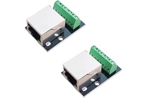 PENGLIN 2PCS RJ45 Ethernet Single Female Adapter,2.54mm Pitch Shielded RJ45 Screw Network Adapter