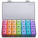 Amazon Brand – Eono 7 Day Pill Box Organizer 3 Times a Day - Weekly Pill Box Case with 21 Large Compartments for Morning Noon