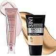 FACES CANADA Rose Glow Kit | Rose Gold Strobe Cream (30ml) + Medium Natural All Day Hydra Matte Mini Foundation (18ml) | Makeup Kit For Women (Combo Pack of 2)