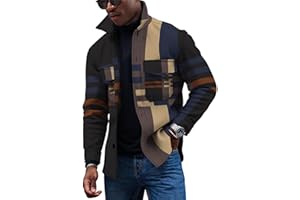 KONG JIMFAN Ünne Jacke Herren,Button Up Herbstjacke Revers Motorradjacke Printed Pullover Herren Pocket Freizeithemden Outdoor Tops Sport Oberteile Herbst Fahrradjacke Cardigan Lange Ärmel Mäntel