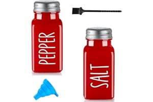 CCHONG Pack of 2 Salt and Pepper Shaker Salt and Pepper Pots Salt and Pepper Set Salt Shaker Salt Pot Kitchen Accessories（Red & Red）