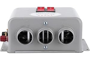 Garsent Chauffage de Voiture Compact 12V, 3 Trous 600W à 800W 12V Chauffage de Voiture Réchauffeur de Givre à Faible Bruit Chauffage de Voiture 3 Trous