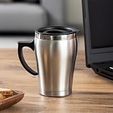 Porsima 05550 Paslanmaz &Ccedil;elik Kupa Sızdırmaz &Ccedil;elik Termos Ara&ccedil; Termosu El Termosu Yalıtımlı Bardak 350ml -G&uuml;m&uuml;ş