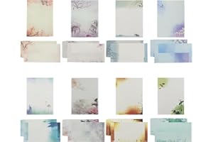 GUDQVOZIHG Set Carta da Lettere Vintage Motivo Floreale - 2 Fogli 16 Buste