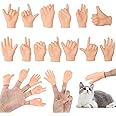 13Pcs Tiny Hands Finger Puppets, Funny Little Hands Finger Props, Rubber Mini Hands Joke Toy, Human-Pet Interaction Props, Rock-Paper-Scissors Miniature Hands Prank Toy for Cats Pets Playtime